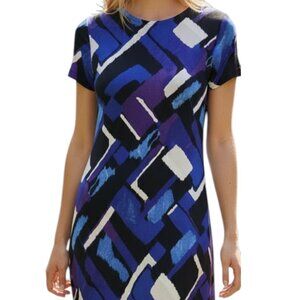 Chicos Travelers™ Classic Abstract Maxi Dress Purple Indigo Small